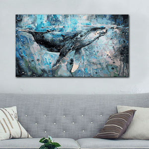 Big Blue Whale Painting - paint by number