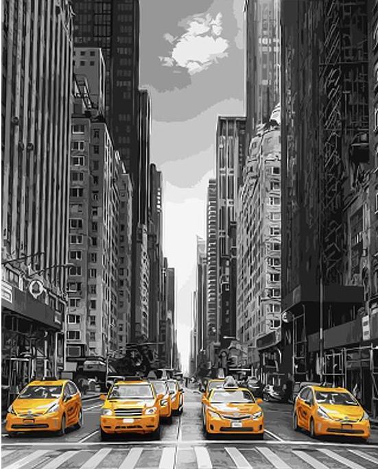 Taxis - New York Paint by Number Painting