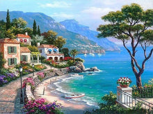 Load image into Gallery viewer, Beautiful Ocean and Mountains - Painting by Numbers