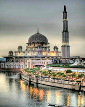Load image into Gallery viewer, Beautiful Mosque at the River Bank - Paint by Numbers