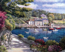 Load image into Gallery viewer, River, Boars and Houses Painting - Paint by Numbers