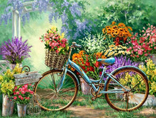 Load image into Gallery viewer, flowers bicycle diamond painting
