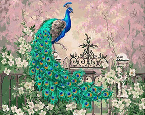 Peacock in the Flowers Painting by Numbers for Adults