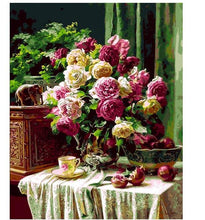 Load image into Gallery viewer, Colorful Flowers Painting - Paint by Numbers Kit