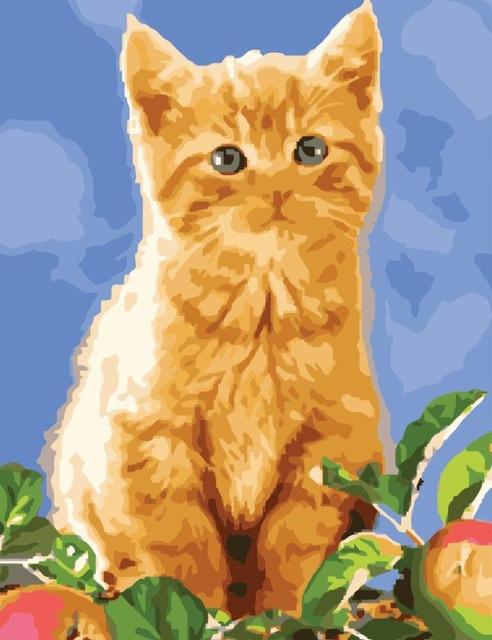 Cat DIY Painting for Kids - Paint by Numbers