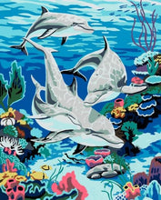 Load image into Gallery viewer, Dolphins Paint by Numbers - DIY Kids Paintings