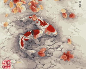Beautiful Fish in the Pond - Paint by Numbers