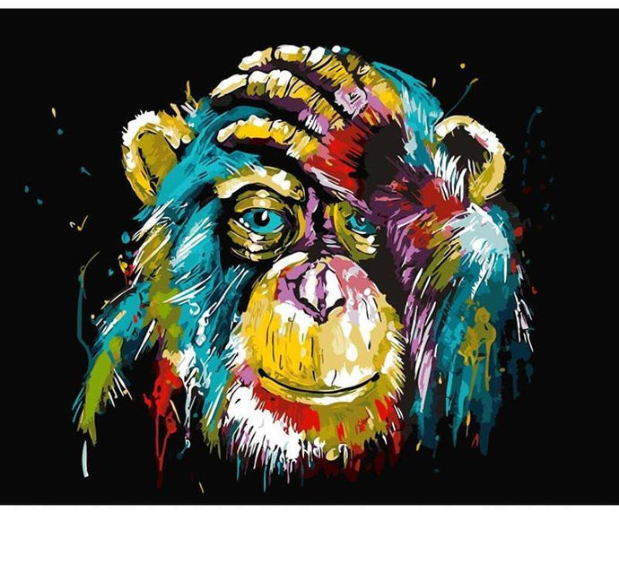 Colorful Chimpanzee Painting - Painting by Numbers for Kids