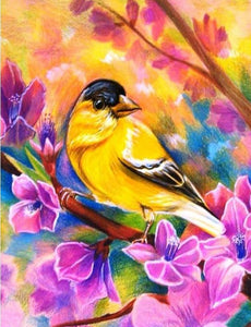 yellow sparrow diamond painting