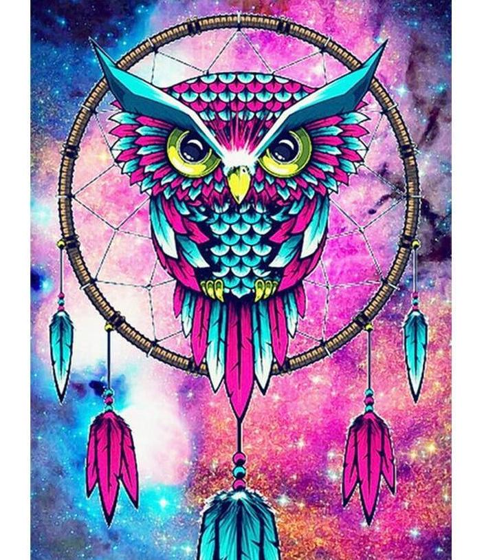 owl diamond painting dreamcatcher