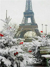 Load image into Gallery viewer, winter eiffel tower diamond painting