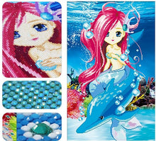Load image into Gallery viewer, mermaid painting with diamonds