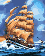 Load image into Gallery viewer, Ship in the High Waves Painting by Numbers