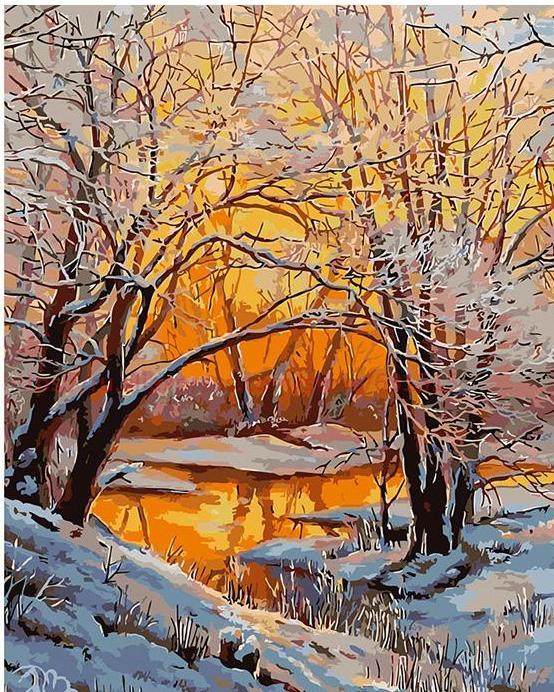 Snow Autumn and Sunset - Diy Paint by Numbers