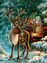 Load image into Gallery viewer, reindeer christmas diamond painting