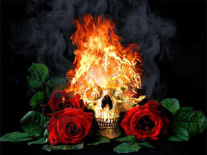 skull and roses diamond painting kit
