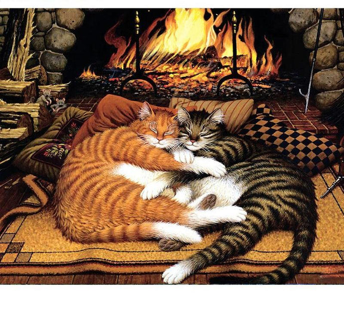 Couple Cats Hug DIY Painting By Numbers Kit