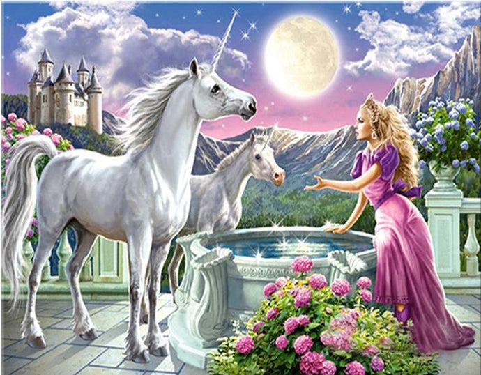 Unicorns and Fairy Painting - Painting by Numbers Kit