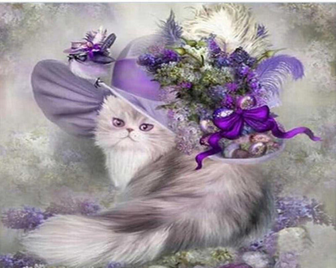 Princess CAT with a Beautiful Hat Painting - Paint by Numbers