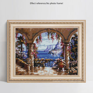 Ocean View from Balcony 5d Diamond Painting Kit
