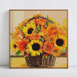 Sunflowers & Roses Basket