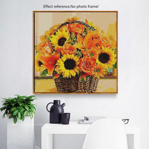 Sunflowers & Roses Basket