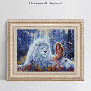Huge Lion and Fairy 5D Diamond Painting