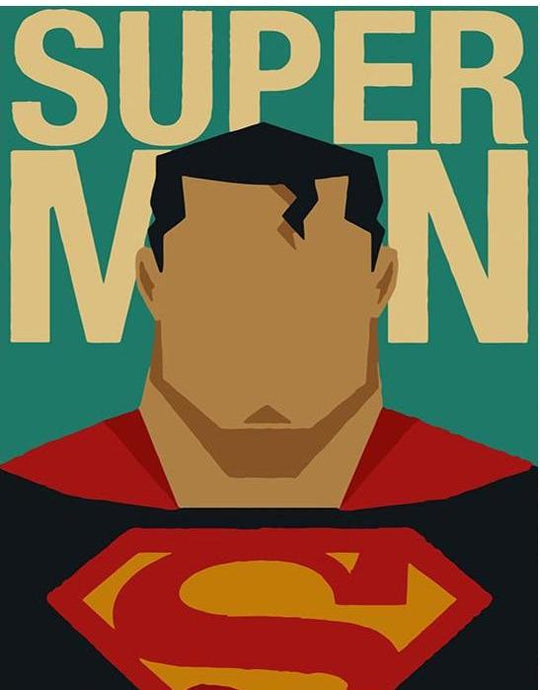 Superman Cartoon Poster - Painting by number