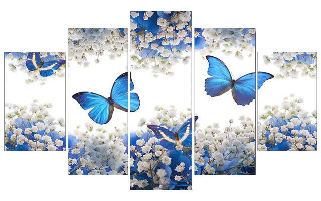 DIY 5 Paintings Wall Art - Butterflies