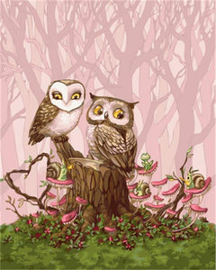 cartoon owls painting