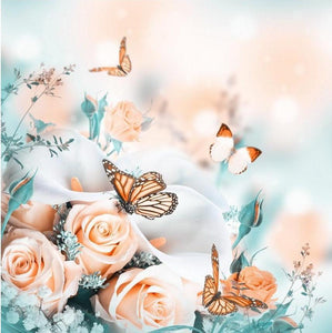 Roses and Butterflies - 5D Diamond Painting