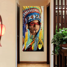 Load image into Gallery viewer, American Indian Woman Painting  - paint by numbers for adults