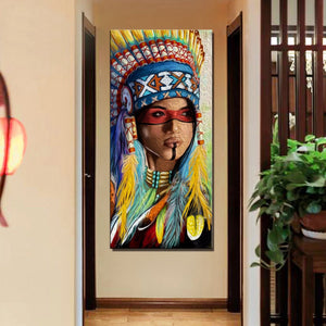 American Indian Woman Painting  - paint by numbers for adults