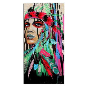 American Indian Woman Painting  - paint by numbers for adults