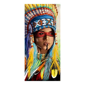 American Indian Woman Painting  - paint by numbers for adults