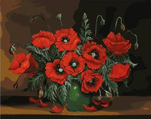 Load image into Gallery viewer, red flowers paint by number adults