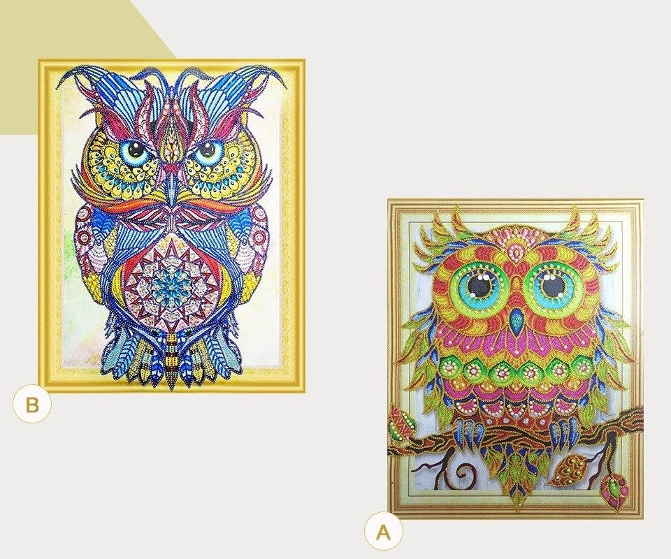 1set PMMA DIY Diamond Painting, Modern Owl Pattern DIY Diamond
