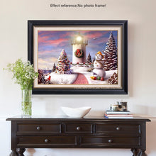 Load image into Gallery viewer, Snow man and Christmas Trees Diamond Embroidery Kit