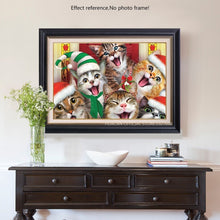 Load image into Gallery viewer, Happy Cats Christmas Diamond Embroidery Kit