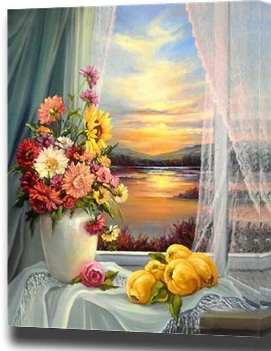 Colorful Lovely Flowers Painting - paint by number