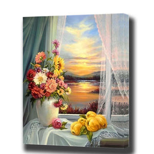 Colorful Lovely Flowers Painting - paint by number