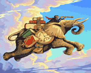 Flying Elephant DIY Painting