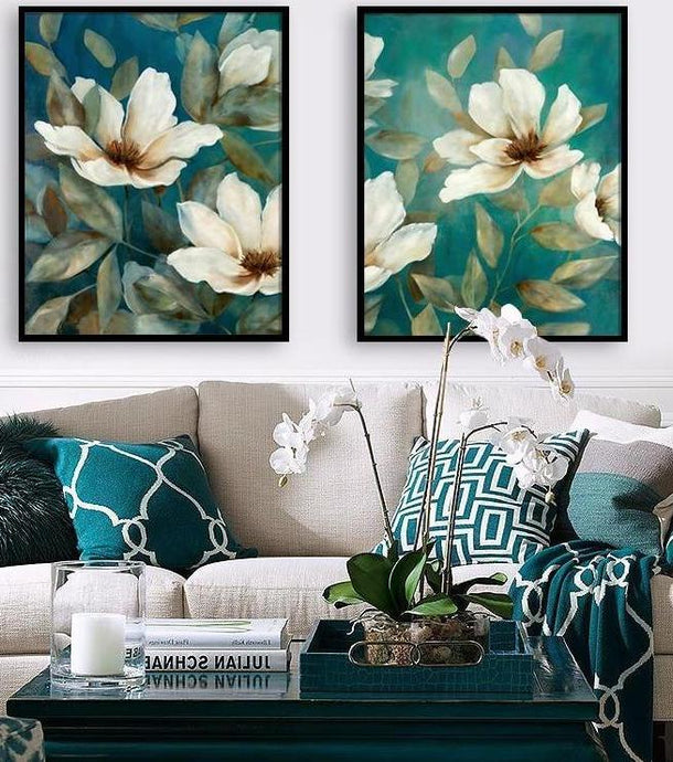 Canvas Paint by number Flowers + 9waterc