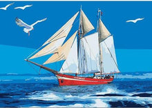 Load image into Gallery viewer, sail boat paint by numbers