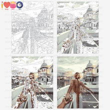 Load image into Gallery viewer, Romantic Travel Painting With Paint by Numbers Kit DIY